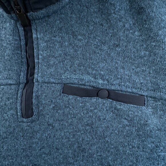 Eddie Bauer Men Pullover 2XL Blue Long Sleeve Fleece 1/4 Zip Sweatshirt Outdoors - Picture 8 of 15